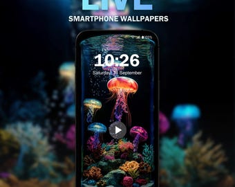 Jellyfishes in Tank V2 Aesthetic Phone Live Wallpaper MP4 iOS Android Compatible Fashion Nature Phone Theme