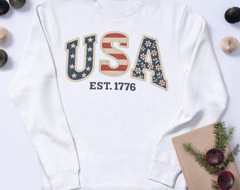Floral USA Png, Retro America Sublimation, 4th of July Coquette Design, Girly Patriotic Art, Memorial Day, Cottagecore America Png V6