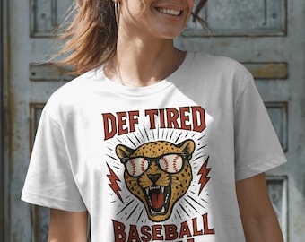 Def Tired Baseball Mama PNG, Funny Sports Mom Sublimation Design, Retro Leopard Game Day Shirt PNG, Tired Baseball Mom Graphic File V1