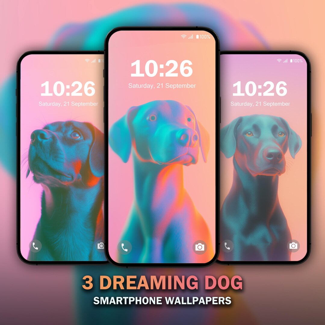 Dog Animals Aesthetic Phone Wallpapers V1 Smartphone Wallpaper Set Cute Phone Background JPG