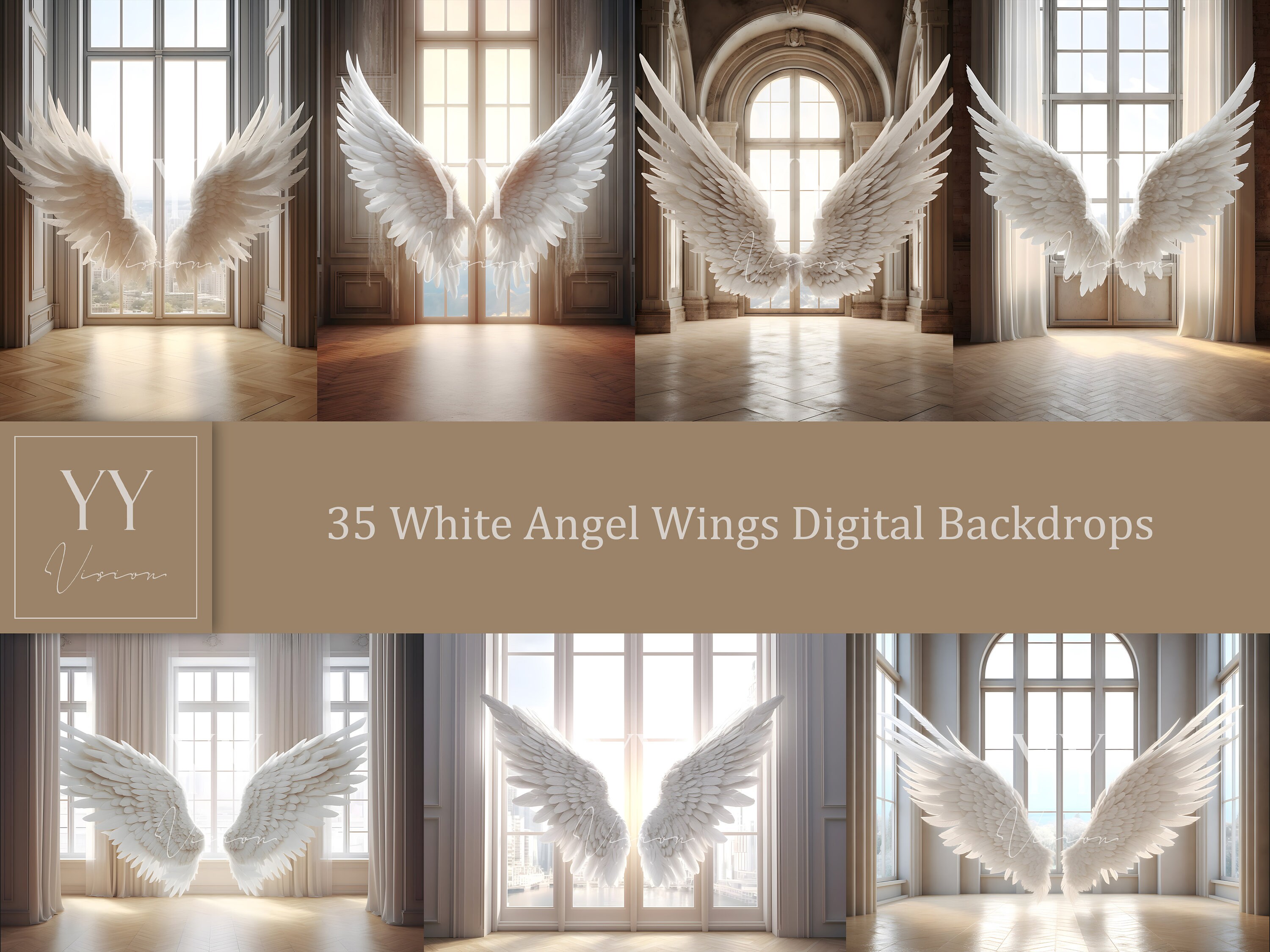 35 Angel Wings Digital Backdrops Sets Maternity Photography Fine Arts ...