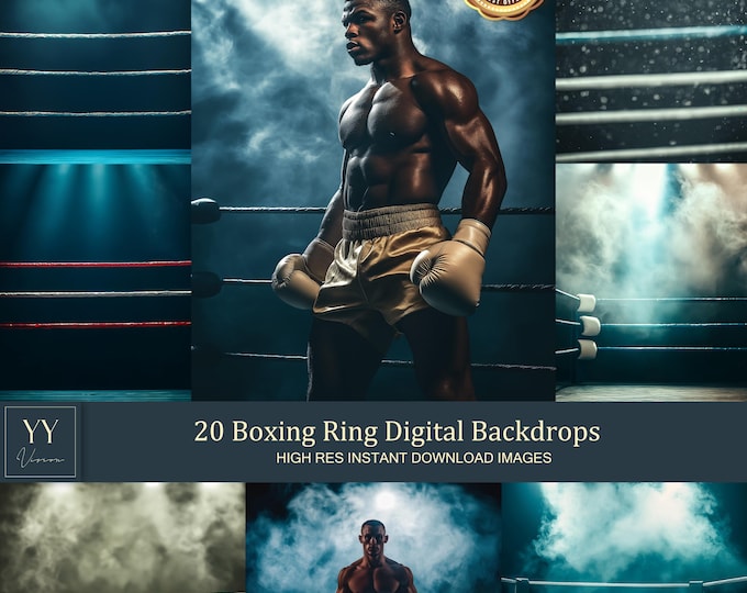 Boxing Arena Digital Backdrop, Boxing Ring Digital Backdrop, Sports ...