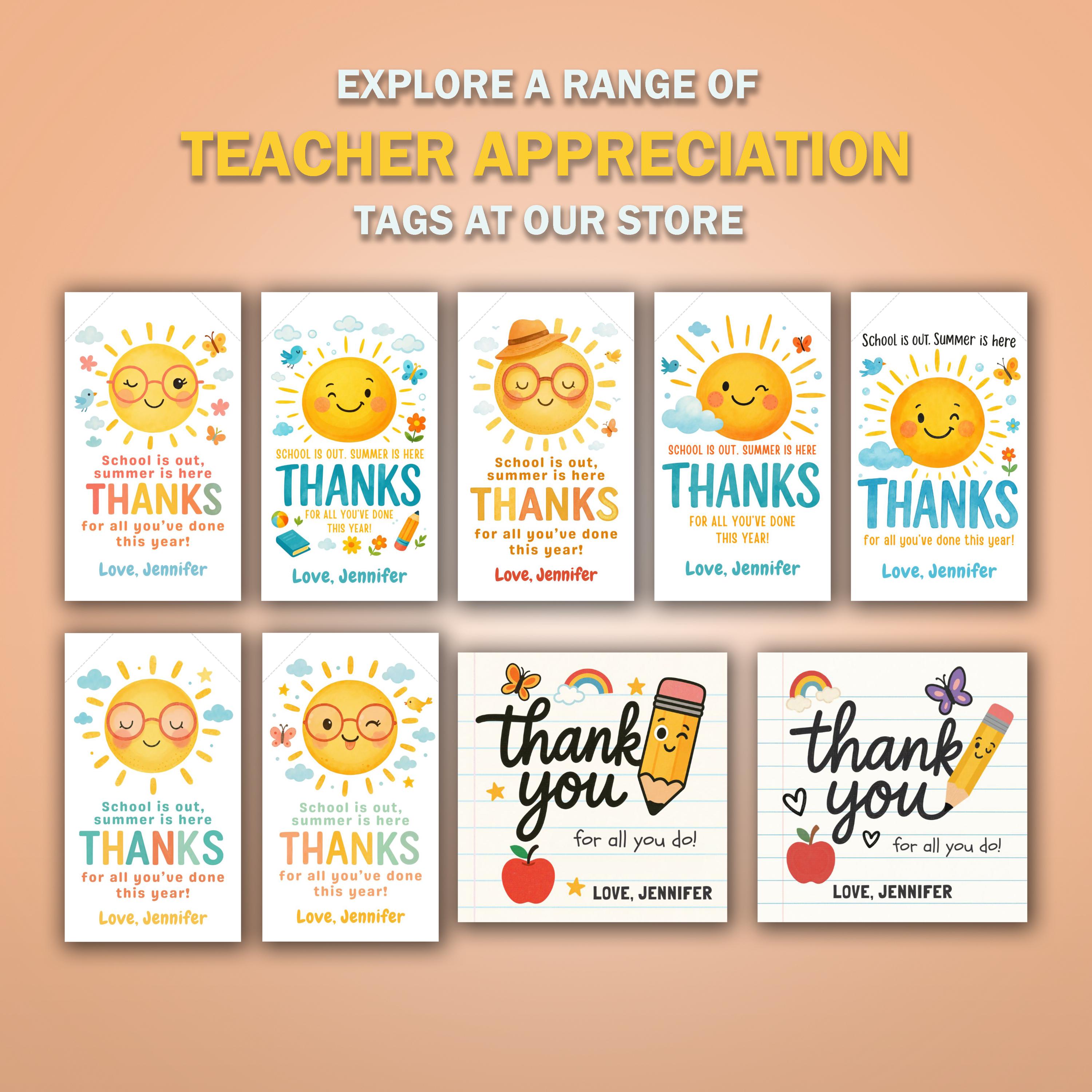 Editable Teacher Appreciation Week Gift Tag | Thank You Tag Printable ...