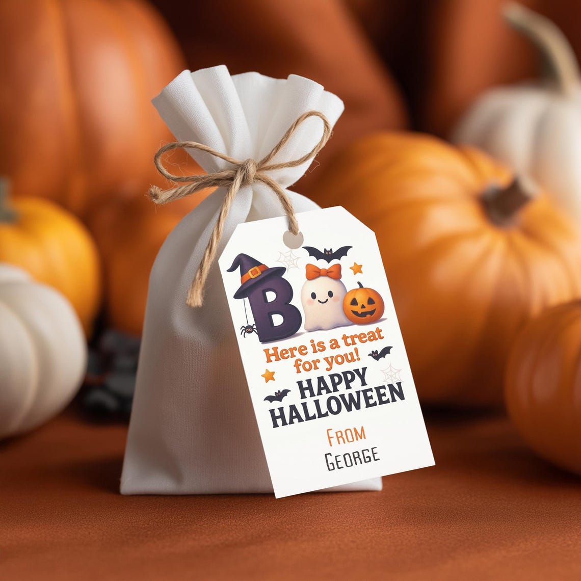 Halloween Gift Tag Printable, Boo Tag for Kids, Trick or Treat Favor ...