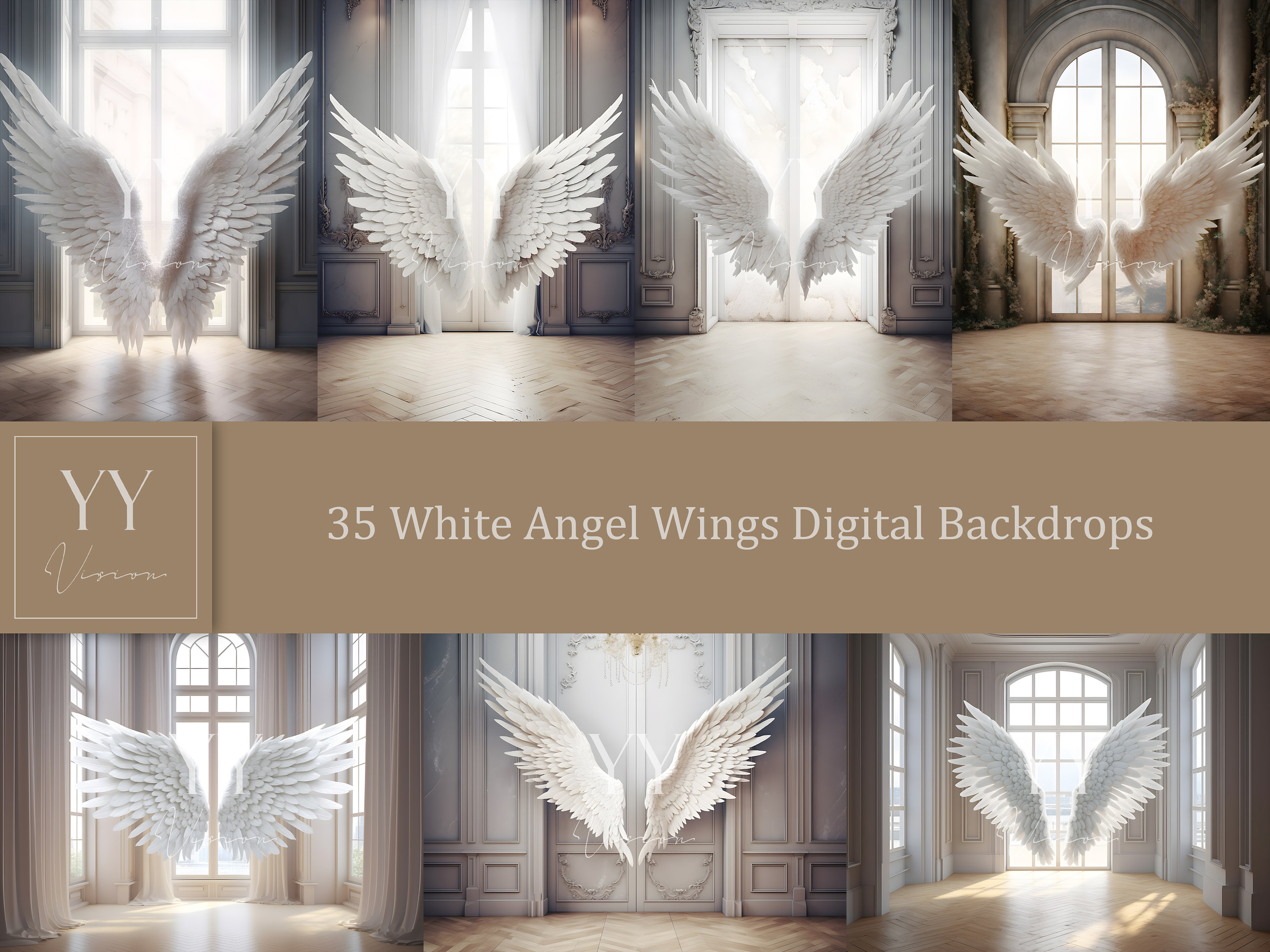 35 Angel Wings Digital Backdrops Sets Maternity Photography Fine Arts ...