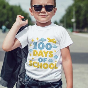100 Days of School PNG – Embroidery Style Digital Design, 100th Day of School Shirt Graphic, Cute Classroom Sublimation File Download V4