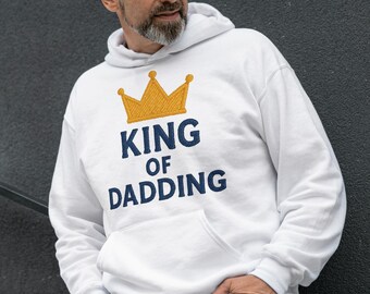 King of Dadding PNG – Funny Father’s Day Embroidery Style Digital Download, Dad Crown Shirt Design, Cute Dad Sublimation Graphic