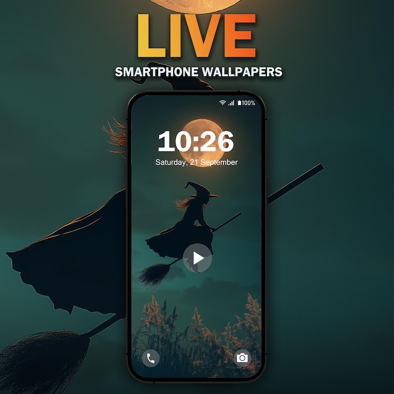 Halloween Witch V1 Aesthetic Phone Live Wallpaper | MP4 JPG for Android