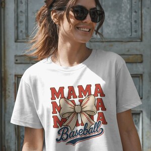 Baseball Mama PNG, Retro Baseball Mom Sublimationsdesign, Spieltag Sport Mom Shirt PNG, Distressed Vintage Script Baseball Grafik V2