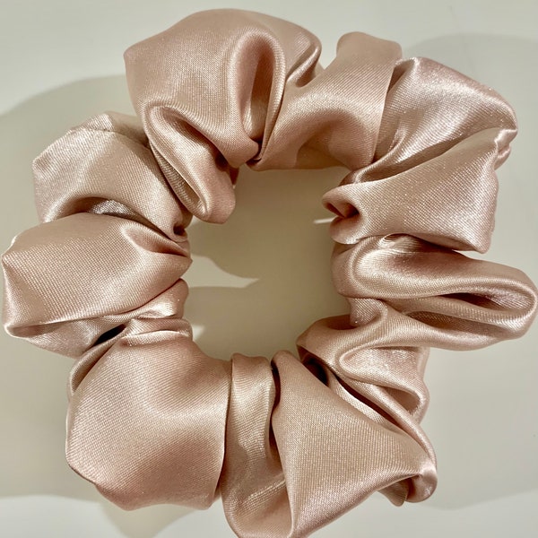 Blush dusty Rose gold Satin Silk Scrunchies | Hair scrunchie | Chouchou | Regular Size Silk scrunchie | Bridesmaid scrunchie | Gift for her