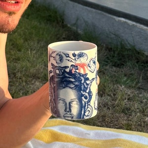 Mug 11oz (340 ml) An Original Gift Idea! A Great Gift For Mythology Lovers! Bone Mug, Large Coffee Mug, Gift For Her Him, Medusa Cup