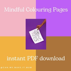 Mindful Colouring Pages PDF Printable Coloring Book Adult Colouring for Meditative Practice
