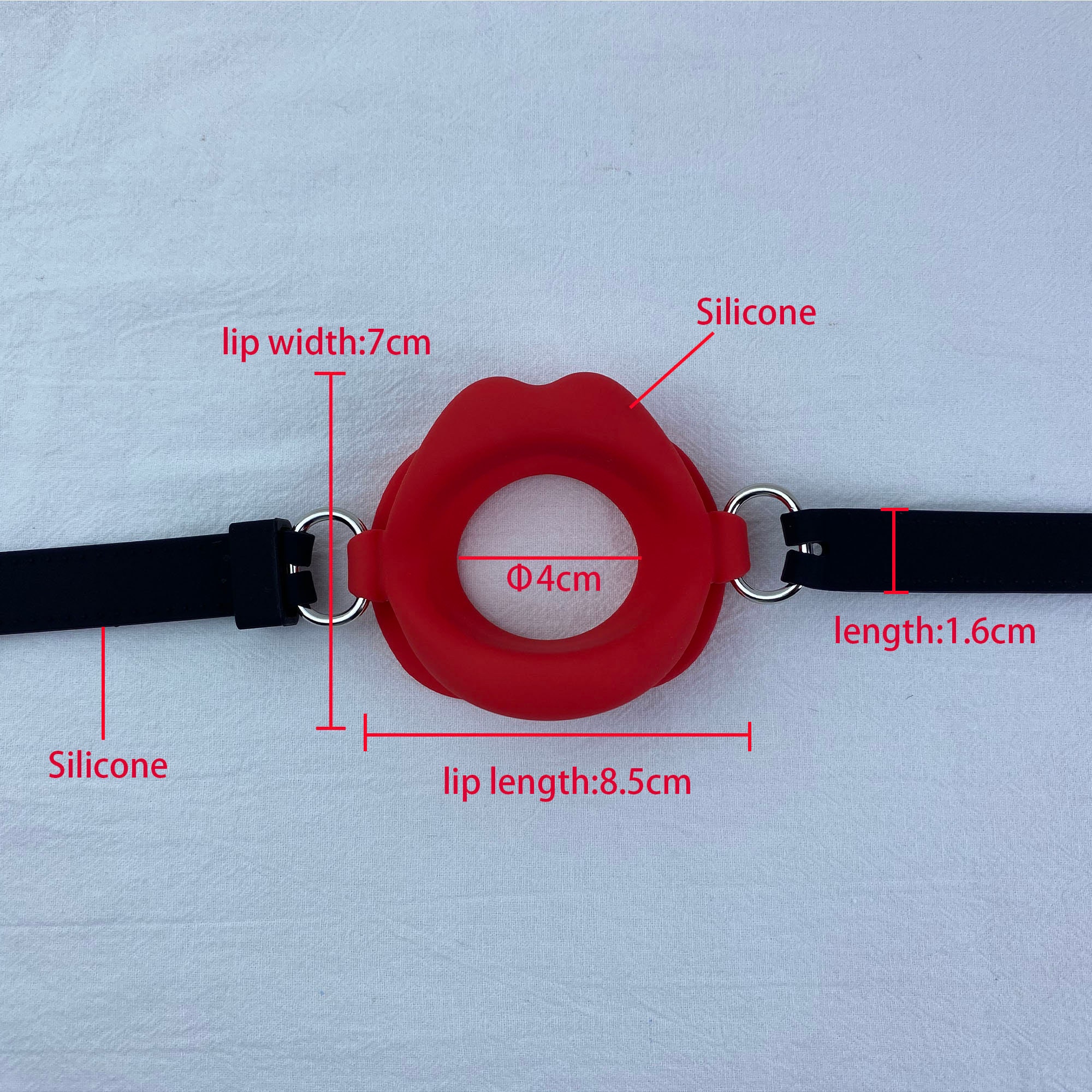 Silicone Lips Gag, Red Lips Gag, Fetish Gag, Kink Gag, Bdsm Gag, Open
