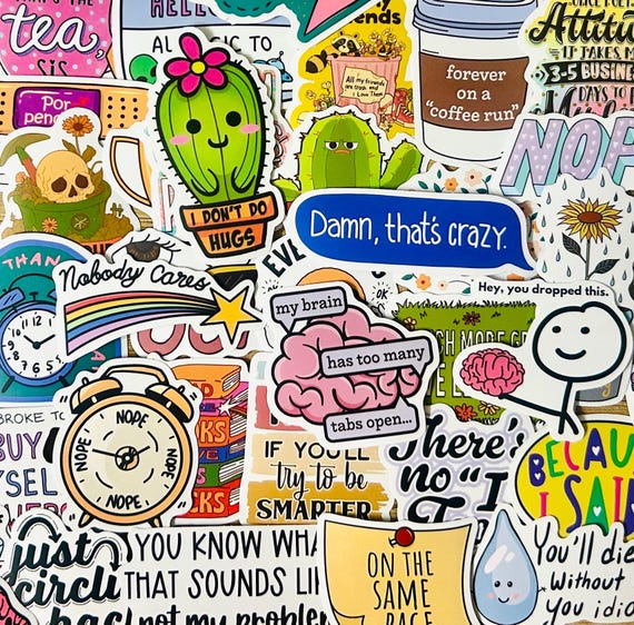 50 pcs Humorous and Sarcastic Stickers Pack | Creative Funny Stickers | Office Humor, Adult Jokes Stickers for Laptop, Waterbottles