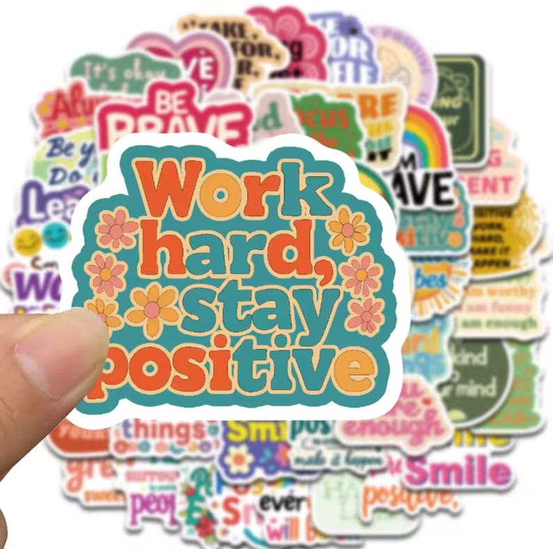 50 Pcs Positive Affirmation Stickers | Motivational, Mental Health ...