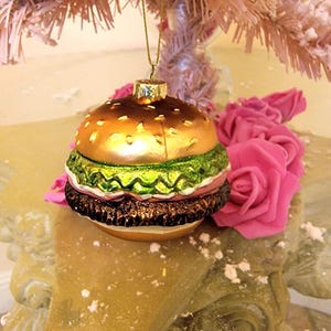 Hamburger Christmas Food Ornament