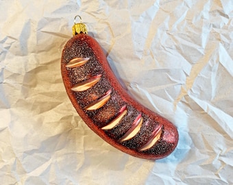 BBQ Grilled Sausage Bratwurst Meat Christmas Food Ornament