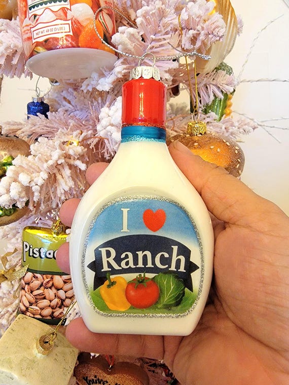 I Love Ranch Salad Dressing Christmas Food Ornament - Etsy