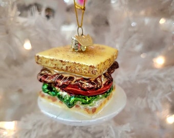 BLT Sandwich Christmas Food Ornament