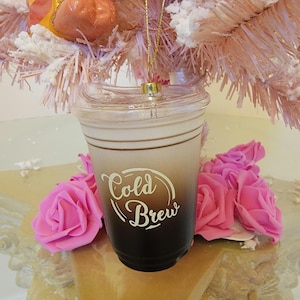 Cold Brew Iced Coffee Christmas Food Drink Ornament