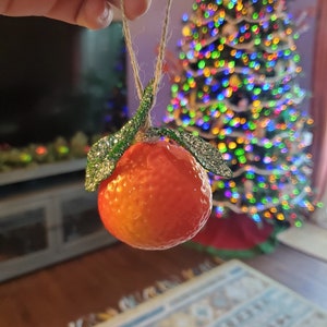 Tangerine Food Fruit Christmas Ornament