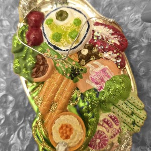 Crudite Charcuterie Cheese Veggie Tray Board Christmas Food Appetizer Ornament