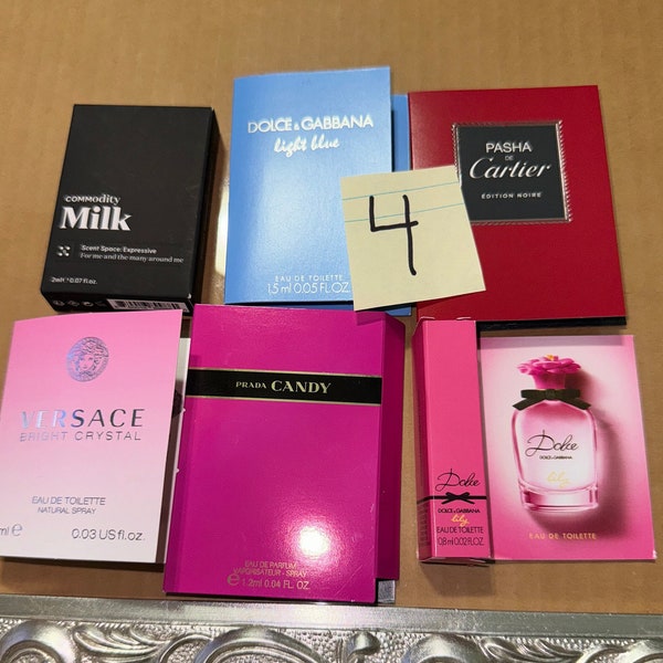 MIXED LOT OF Perfume Versace Dior Cartier samples lot of 6 fragrance samples