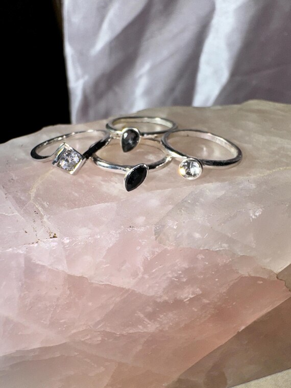 SET OF 4 STACK-able rings ring set stack-able rin… - image 5