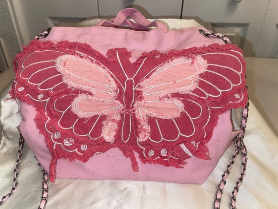 PINK BUTTERFLY Backpack Butterfly purse women's a… - image 5