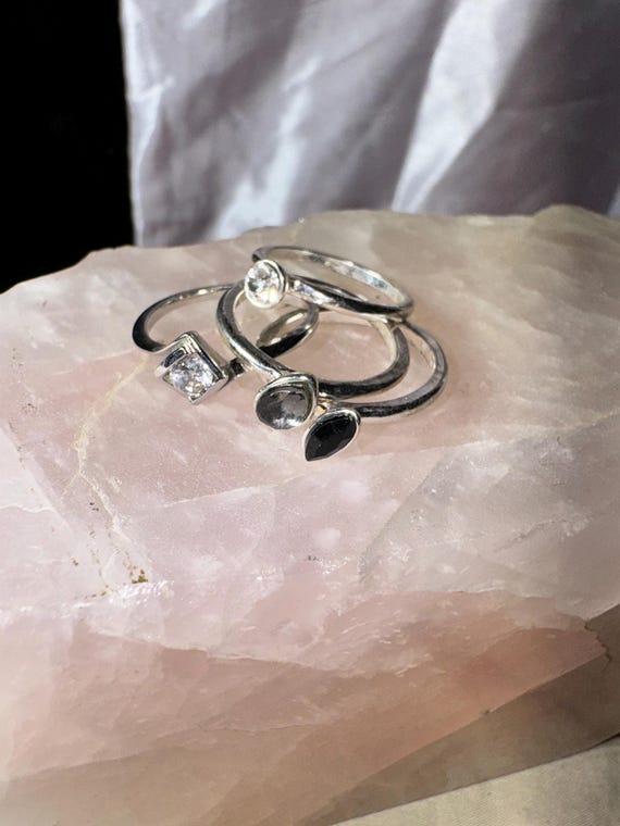 SET OF 4 STACK-able rings ring set stack-able rin… - image 4