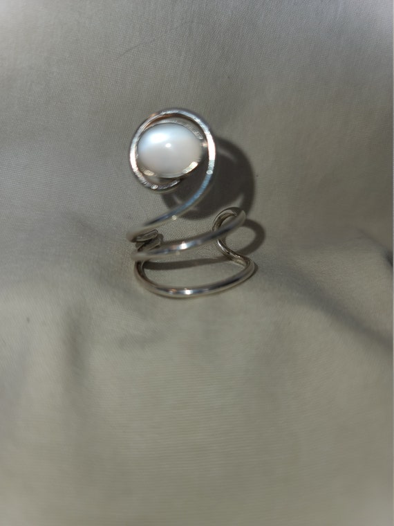 STERLING SILVER WRAP Moonstone ring sterling silv… - image 8