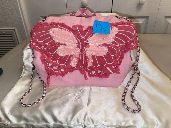 PINK BUTTERFLY Backpack Butterfly purse women's a… - image 6