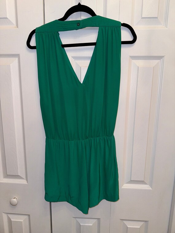 GREEN SILK ROMPER women's silk romper vintage ladi