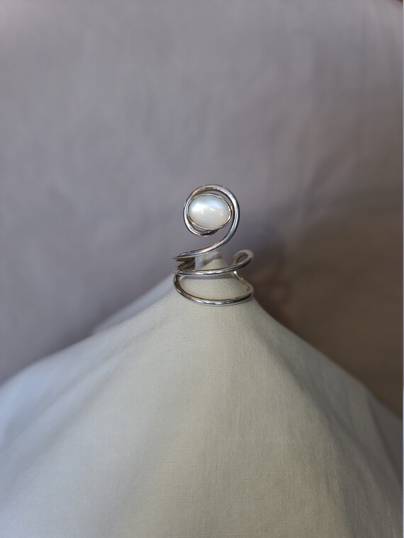 STERLING SILVER WRAP Moonstone ring sterling silv… - image 2