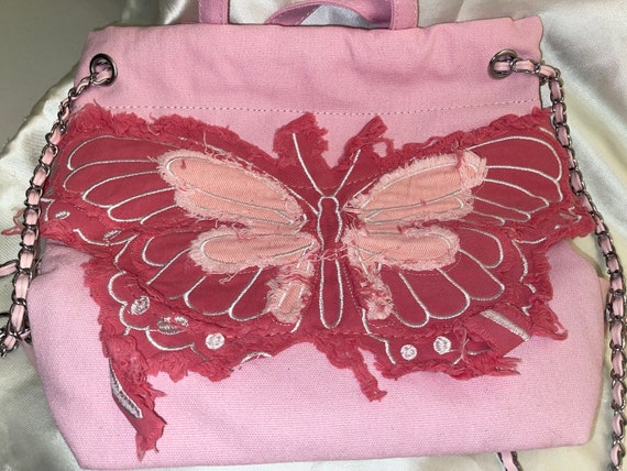 PINK BUTTERFLY Backpack Butterfly purse women's a… - image 10
