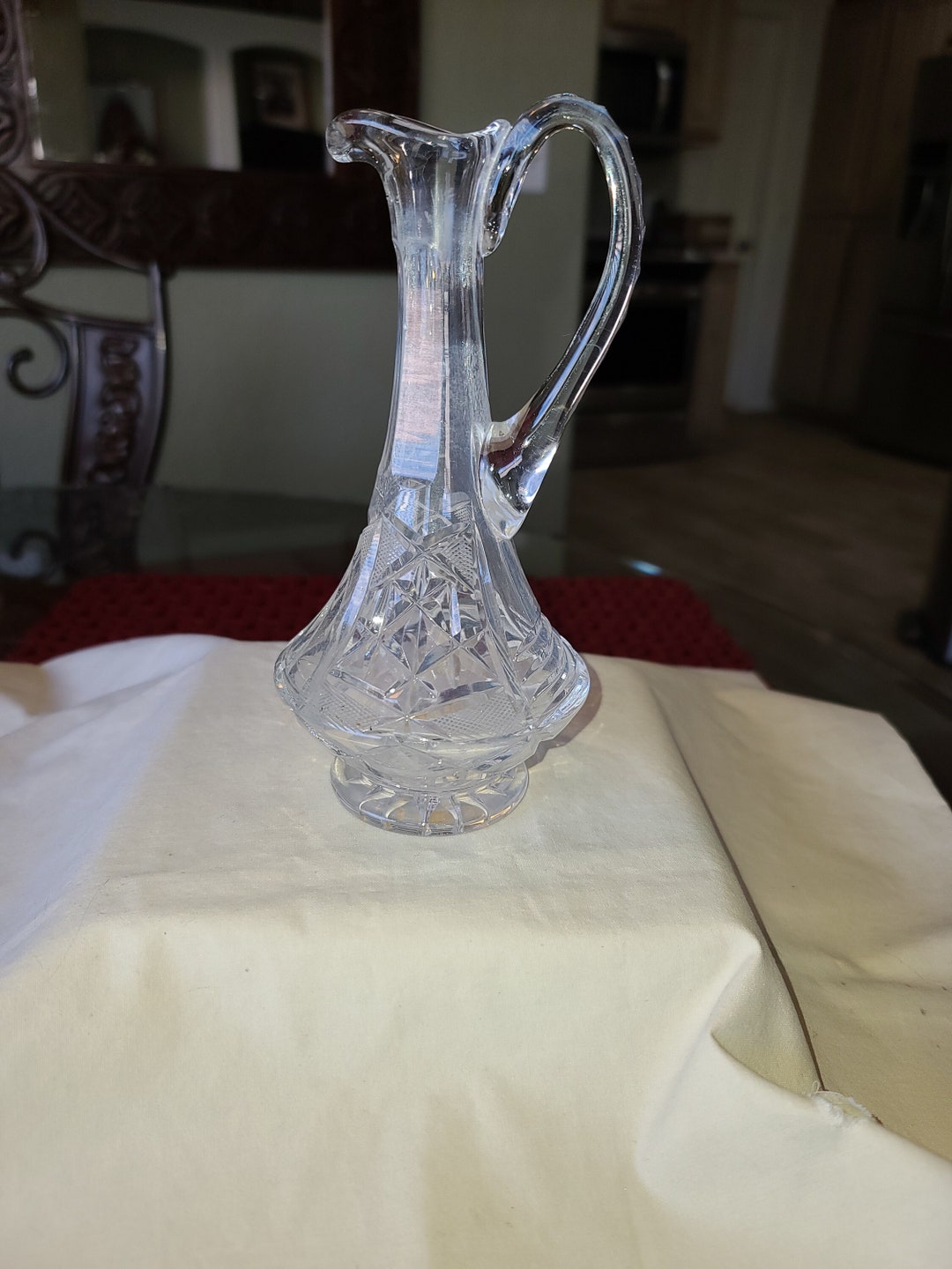 VINTAGE CRYSTAL SALAD Dressing Cruet Vinegar Cruet Collectable Glass