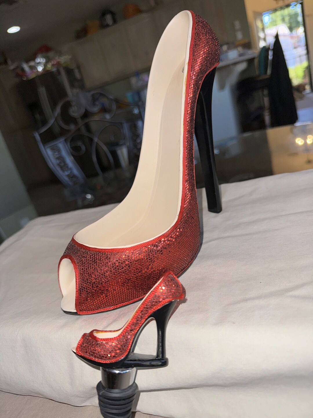 VINTAGE RED HIGH Heel Wine Holder and Bottle Stopper High Heel Etsy