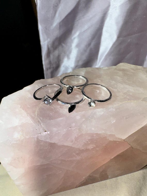 SET OF 4 STACK-able rings ring set stack-able rin… - image 7