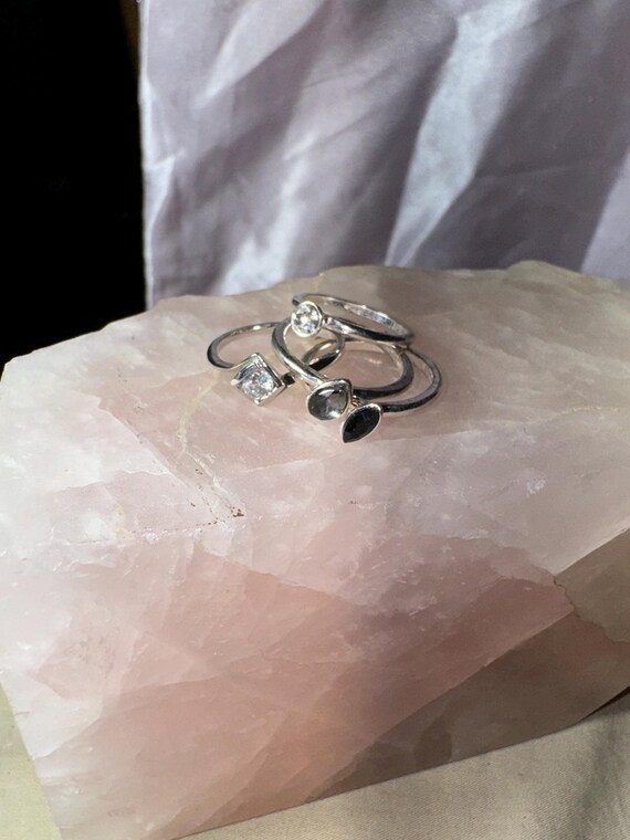 SET OF 4 STACK-able rings ring set stack-able rin… - image 3