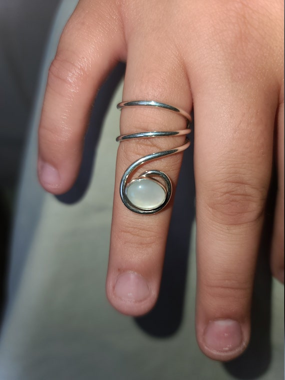 STERLING SILVER WRAP Moonstone ring sterling silv… - image 5