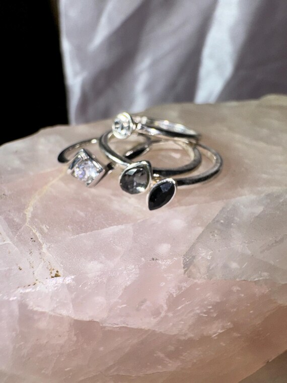 SET OF 4 STACK-able rings ring set stack-able rin… - image 1