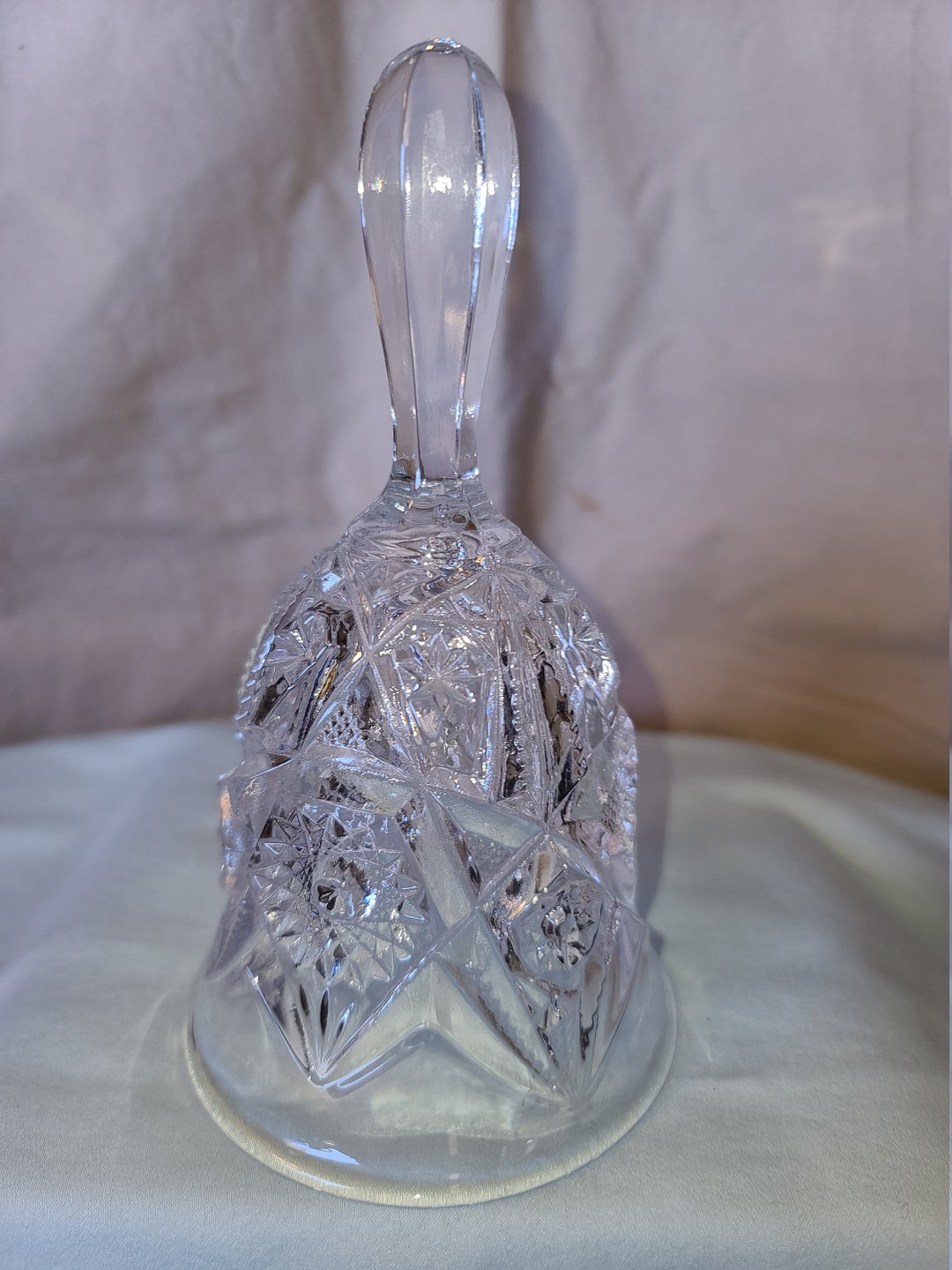 VINTAGE CUT GLASS Bell Collectable Bells Home Decor Vintage Glass Bell
