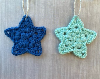 Hand Crocheted Star Ornament for Christmas, Home Decor, Gifts