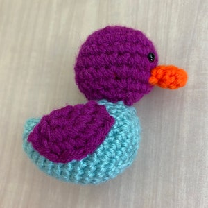 Tiny Handmade Crocheted Amigurumi Duck Stuffed Animal Toy Gift