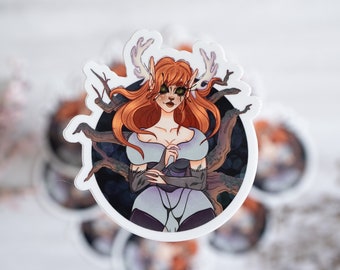 Limited Edition Sticker | Spooky Cute Forest Goddess - Semi-Gloss Vinyl