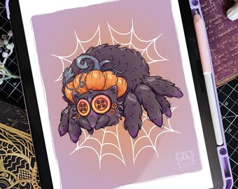 A4 Digital File for Print | Button Eyed Spider | Spooky Artwork