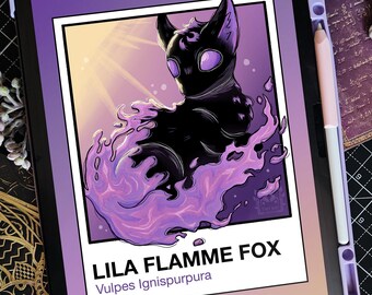 A4 Digital File for Print | Pantone Purple Fox | Spooky Artwork