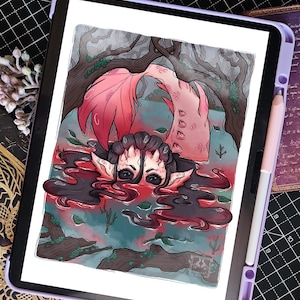 A4 Digital File for Print | Horror Siren Mermaid | Digital Artwork