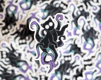 Sticker | Spooky Cute Cat Octopus Hybrid Octopussy - Soft Touch Matte