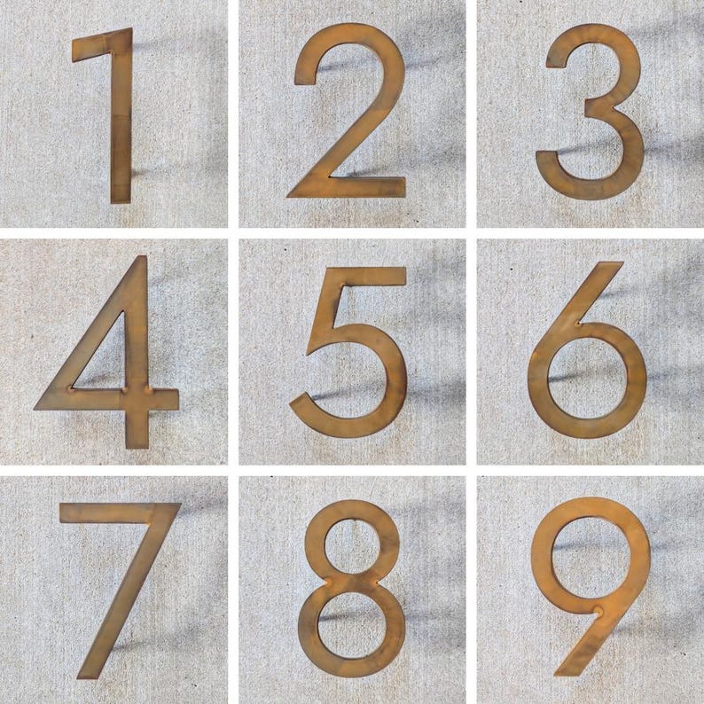 Modern Corten Steel House Numbers - Etsy